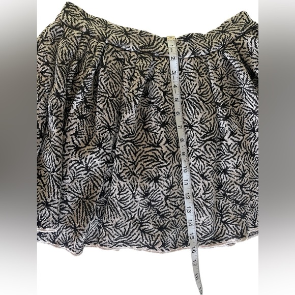 Thierry Colson Wool Mini Skirt Black Cream  Pleated Size Small New - Picture 4 of 11